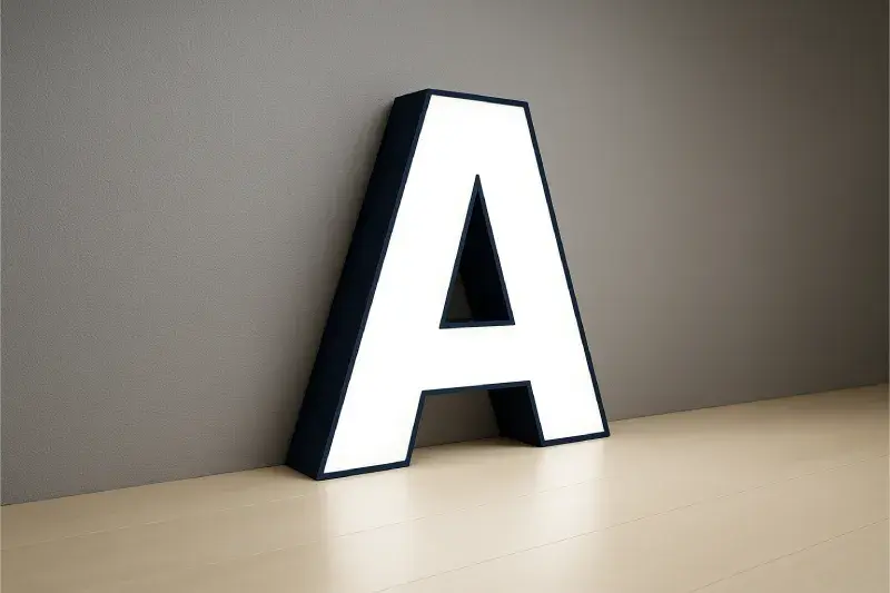 3d front lit letter modeling for for  signboard company in Abu Dhabi