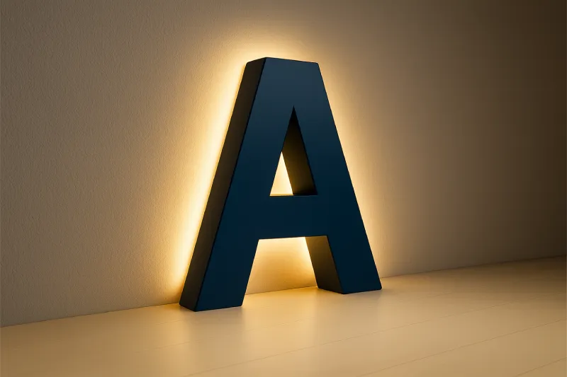 halo light effect letter modeling for for  signboard company in Abu Dhabi