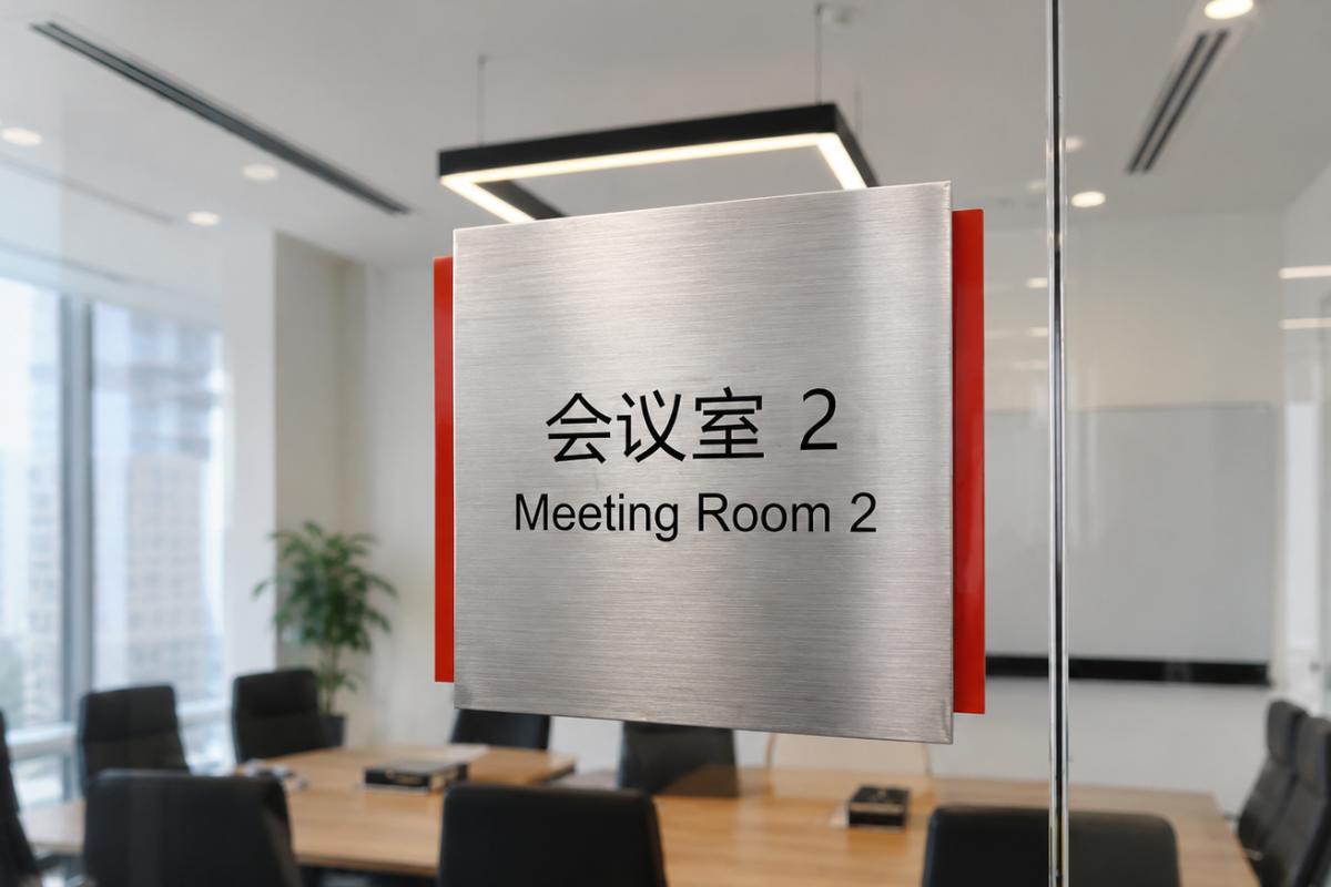 Door Sign Stainless steel with acrylic custom design