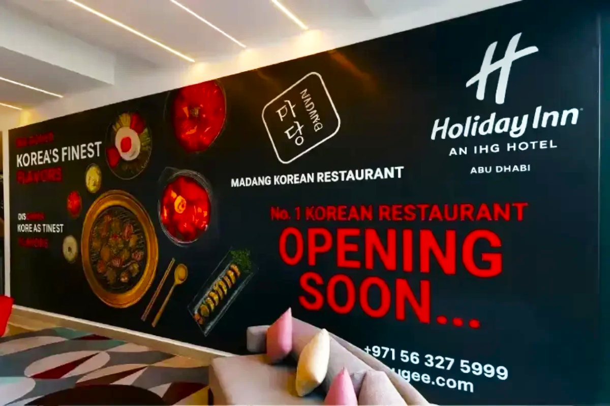 Hoarding Branding silent installation at Holiday inn abu dhabi