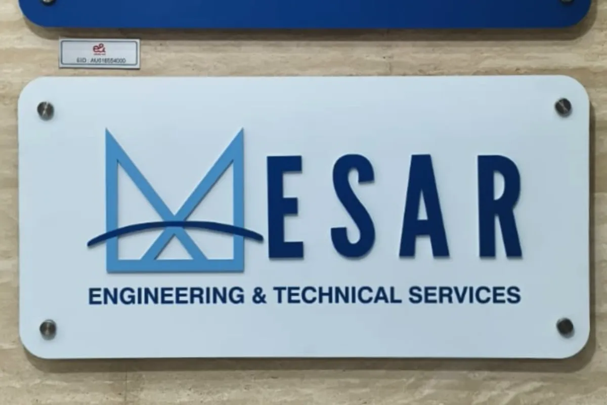 Acrylic Standoff Sign for company identification in Abu Dhabi