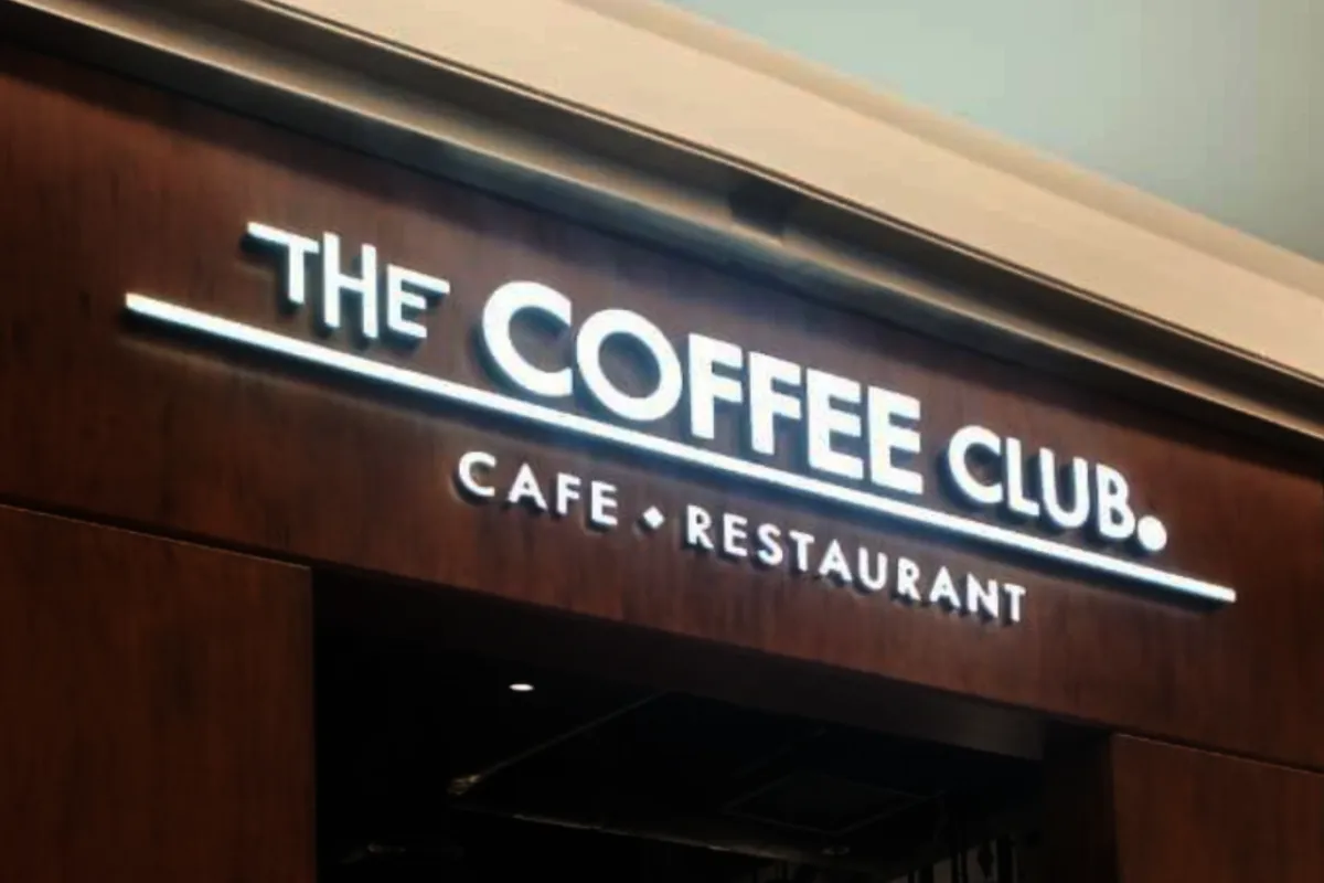 The coffee club storefront sign in abu dhabi