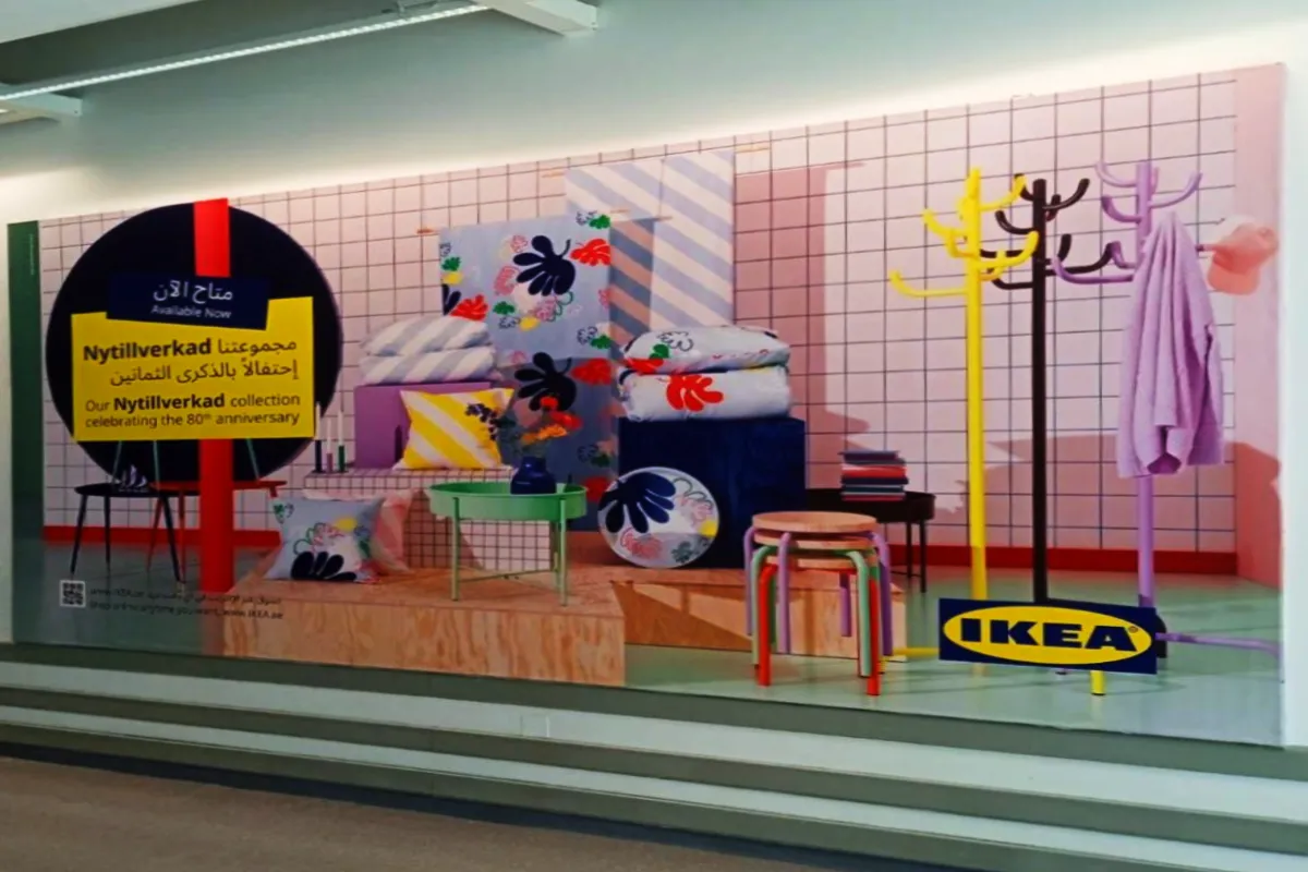 Full wall graphics printing and installation for Ikea in Abu Dhabi