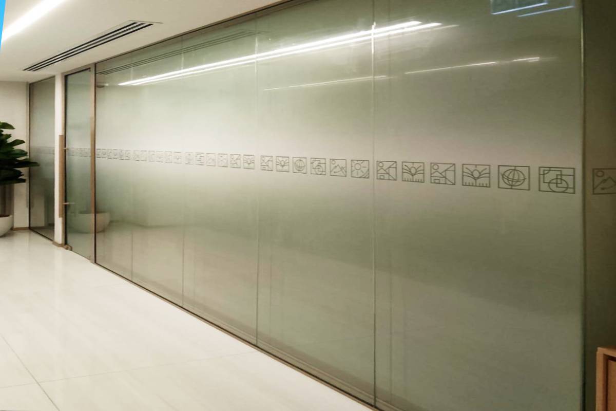 White Ink clear media Installation for government entity in Abu Dhabi Muroor Street